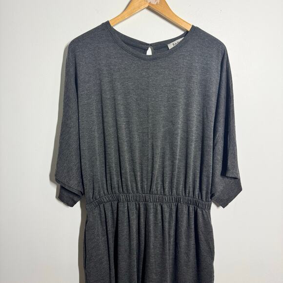 Three Bird Nest Relaxed Wide leg Jumpsuit Women XL Gray Pocket Lounge Casual - Picture 9 of 11